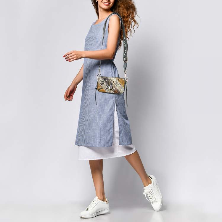 Marc Jacobs Tri Color Python Embossed Leather Snapshot Camera Crossbody Bag