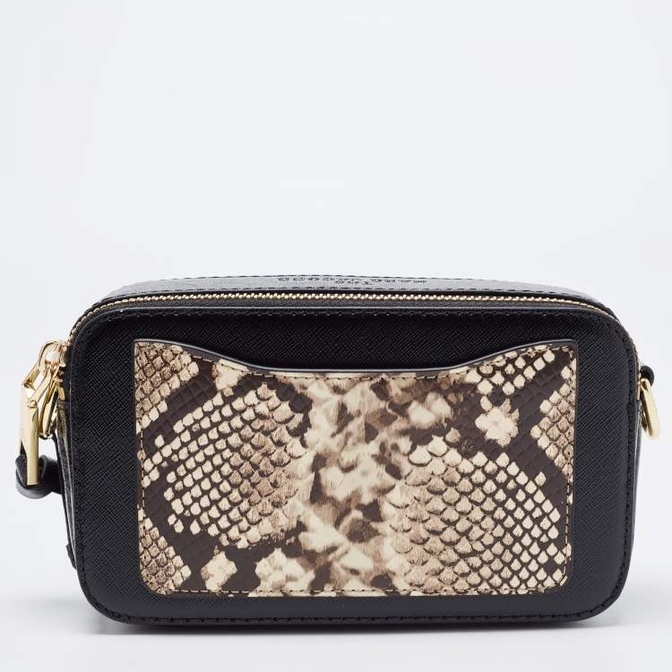 Marc Jacobs Tri Color Python Embossed Leather Snapshot Camera Crossbody Bag