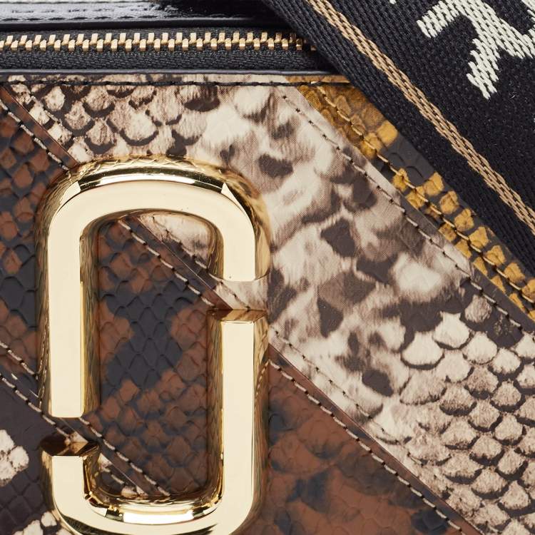 Marc Jacobs Tri Color Python Embossed Leather Snapshot Camera Crossbody Bag